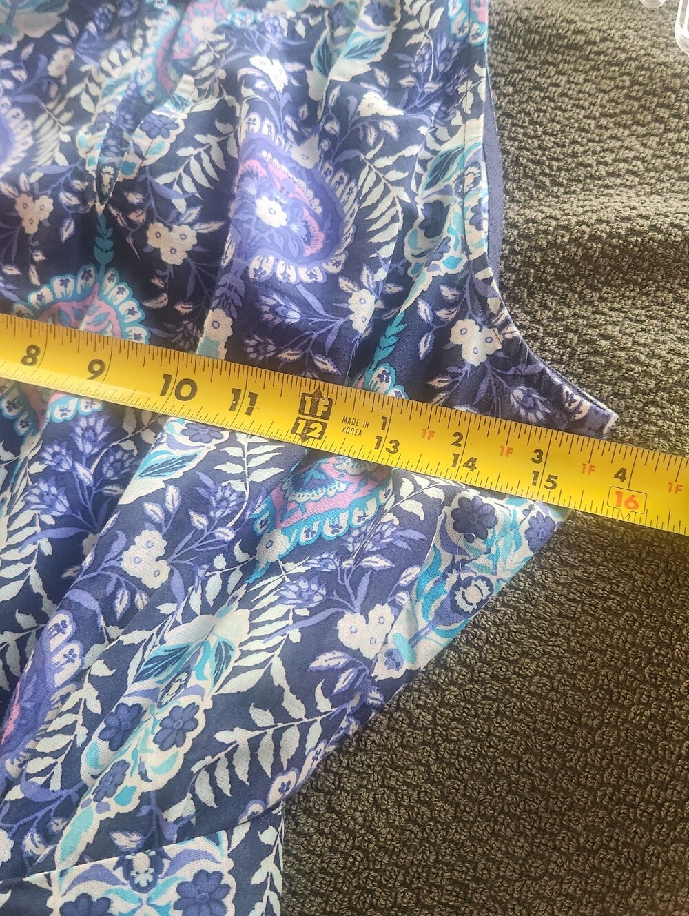 Talbot's New Blue Multicolored Medallion Print Sleeveless Dress; Petite Small - Picture 6 of 9